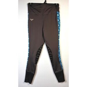 Tuff Rider Equestrian Leggings Womens Small Gray Excellent Knee Grip Tights